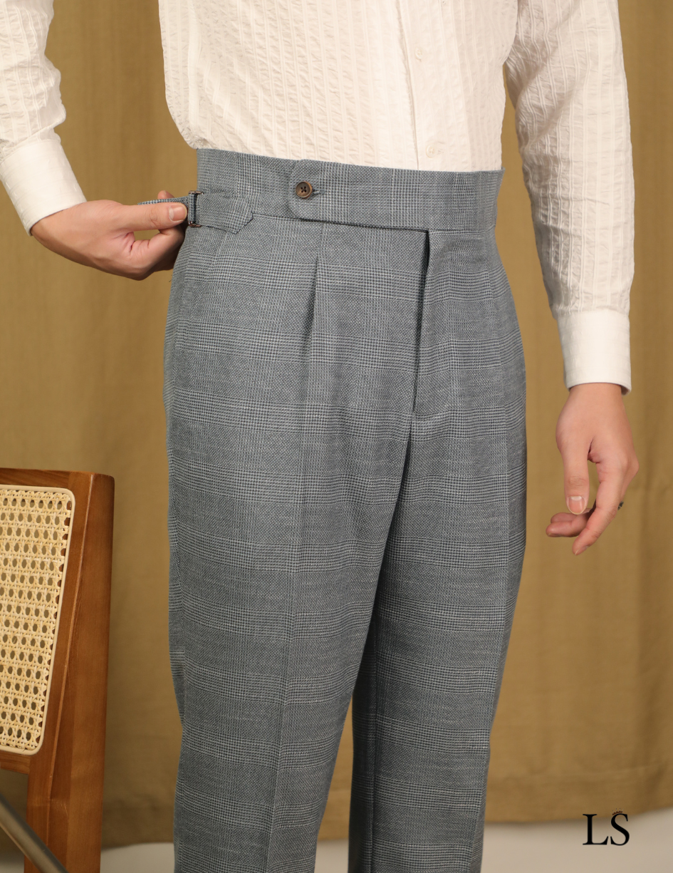 Costume deux boutons gris à carreaux Prince de Galles