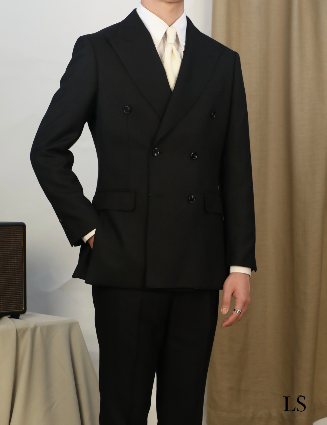 Costume Gênes noir croisé