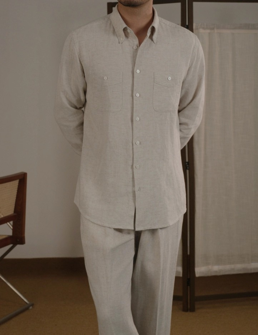 Chemise en mélange Tencel et lin