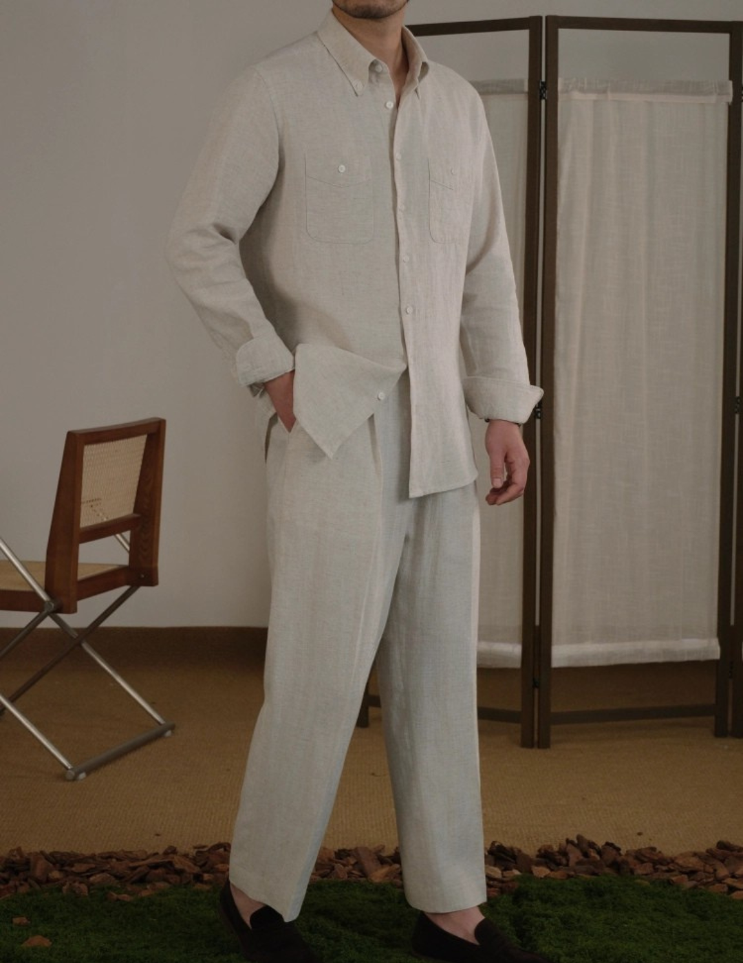 Camicia Misto Tencel e Lino