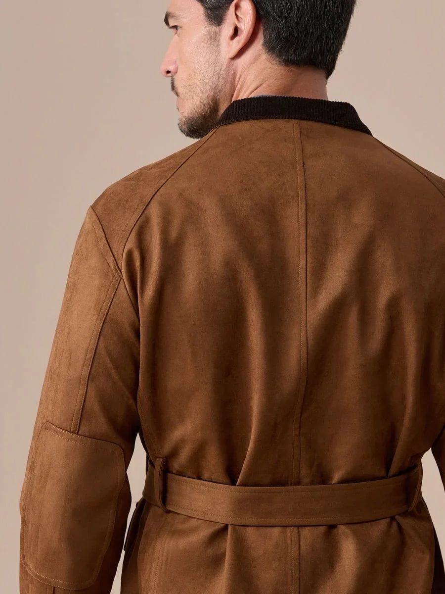 Giacca da Caccia Vintage in Stile Scamosciato
