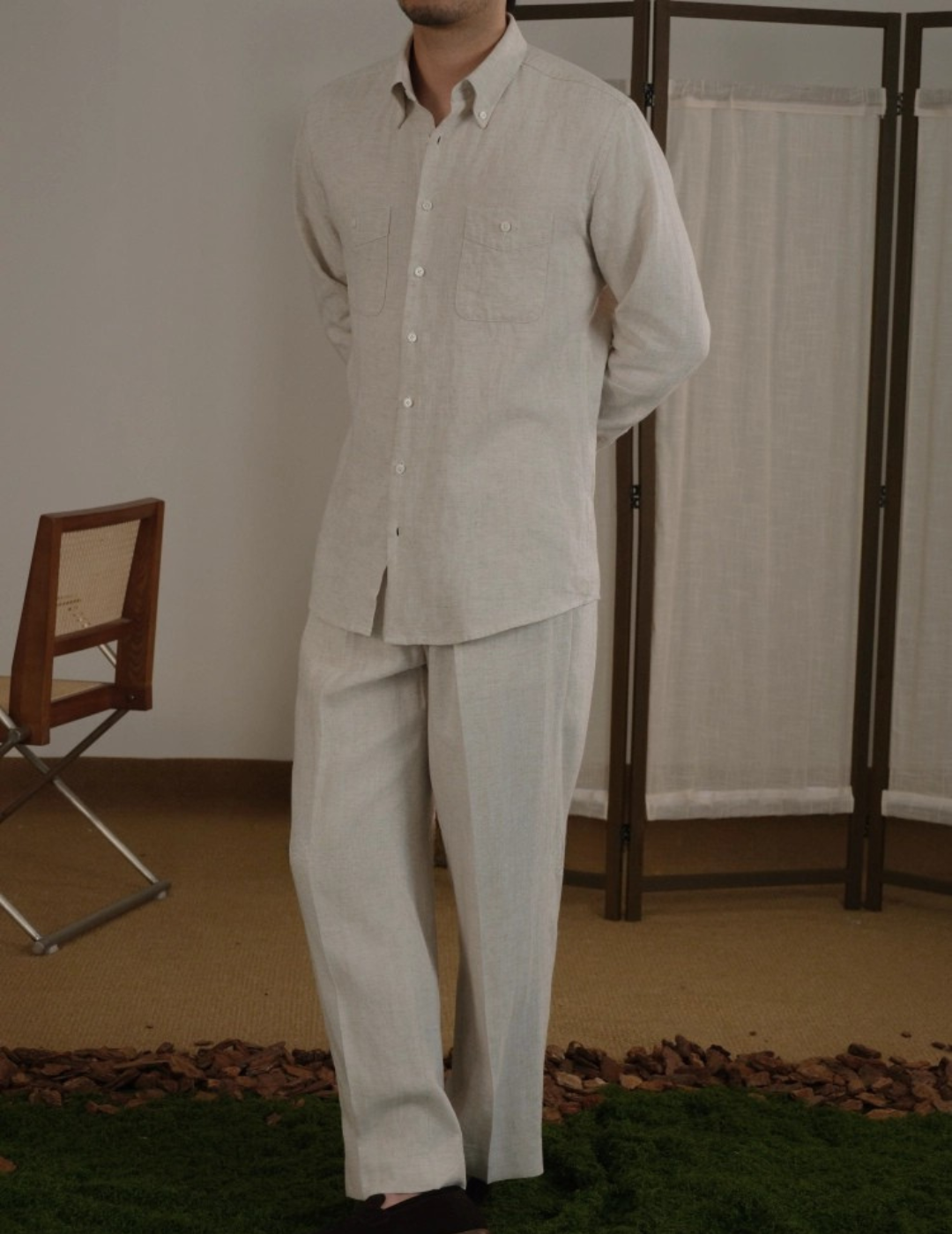 Camicia Misto Tencel e Lino