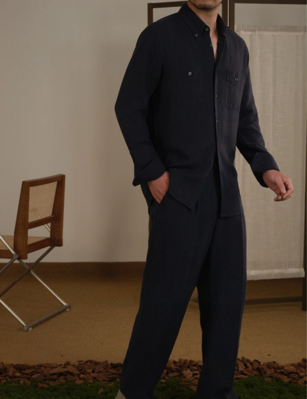 Camicia Misto Tencel e Lino