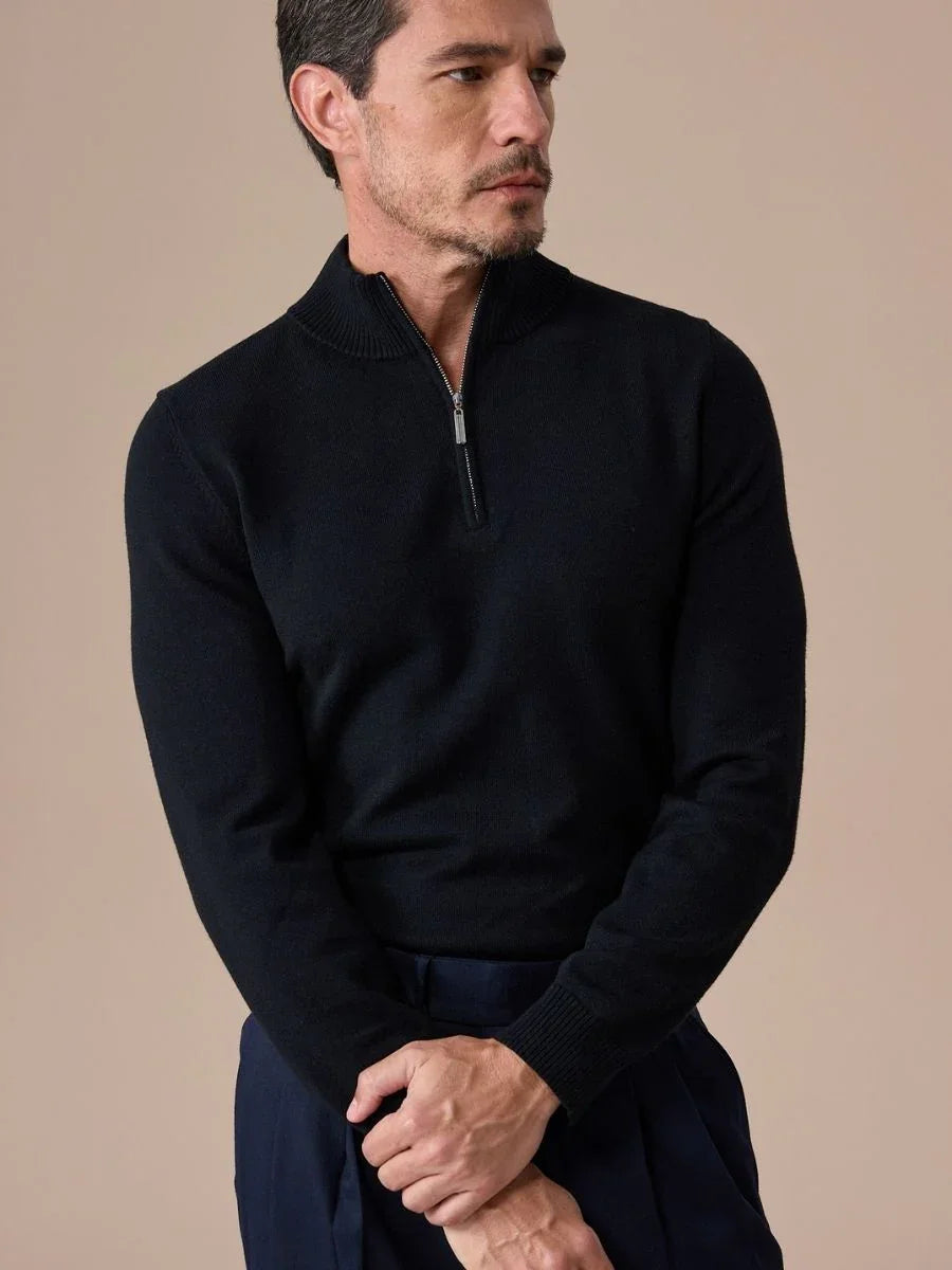 Pull en maille zippé demi-longueur boucles