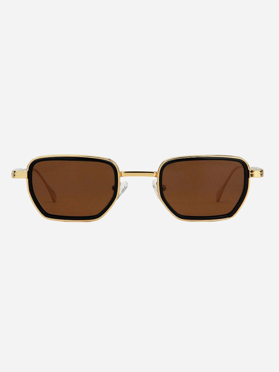 Lunettes de soleil rectangulaires en métal Loops