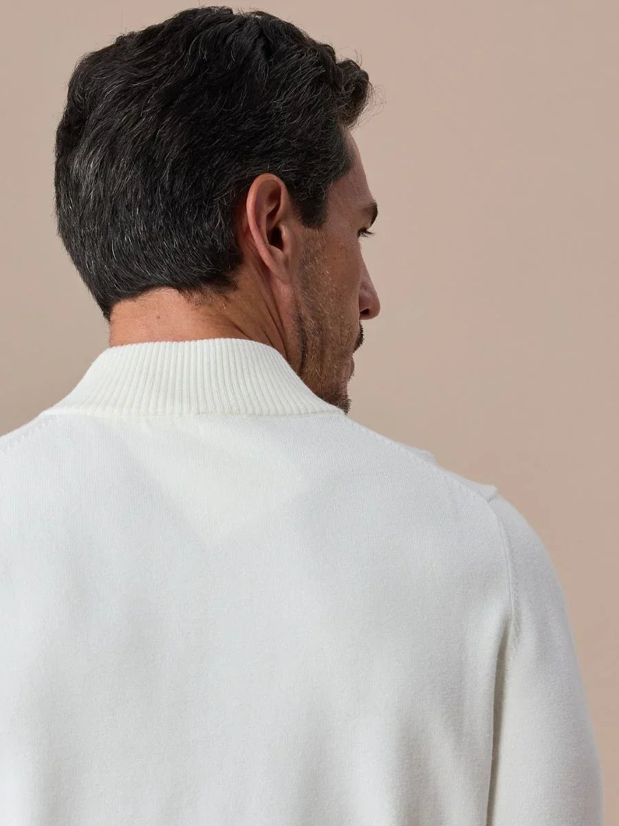Pull en maille zippé demi-longueur boucles
