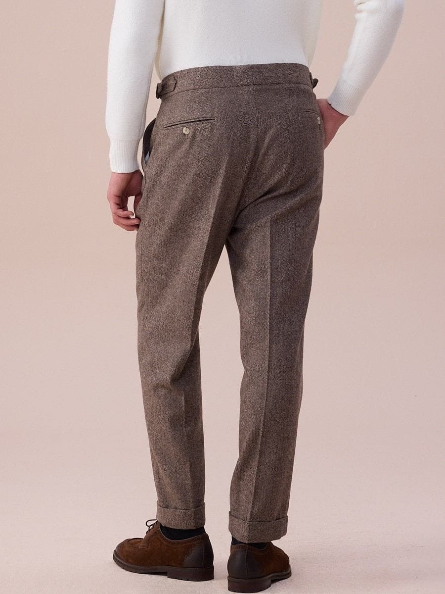 Ligúria Herringbone Wool Single-Breasted Suit