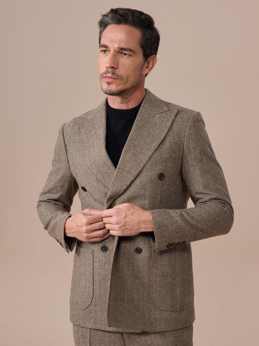 Costume en laine chevrons croisé Venise