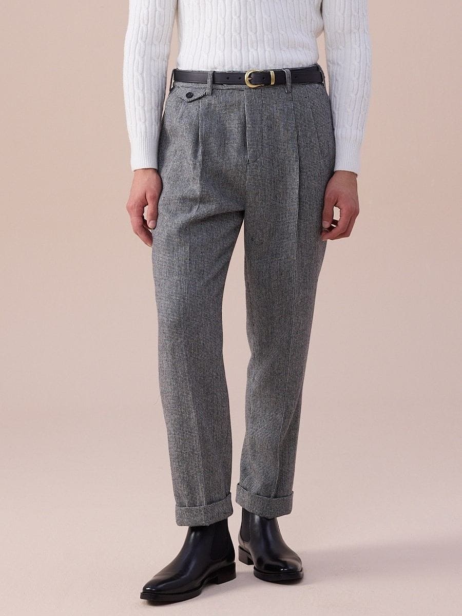 Pantalones de lana de tiro alto con trabillas Piemonte