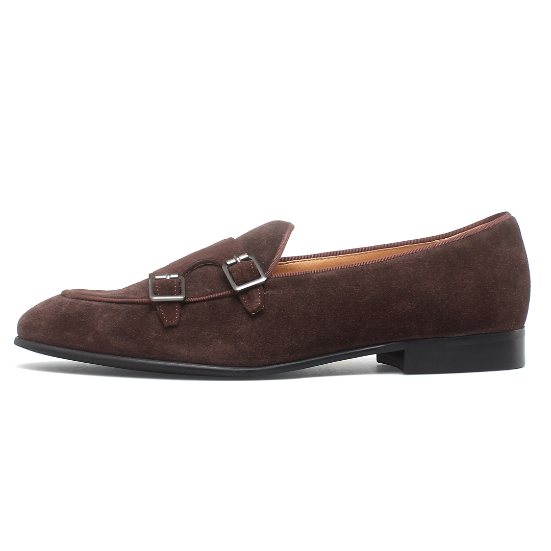 Herren Doppelmonkstraps Wildleder-Loafer