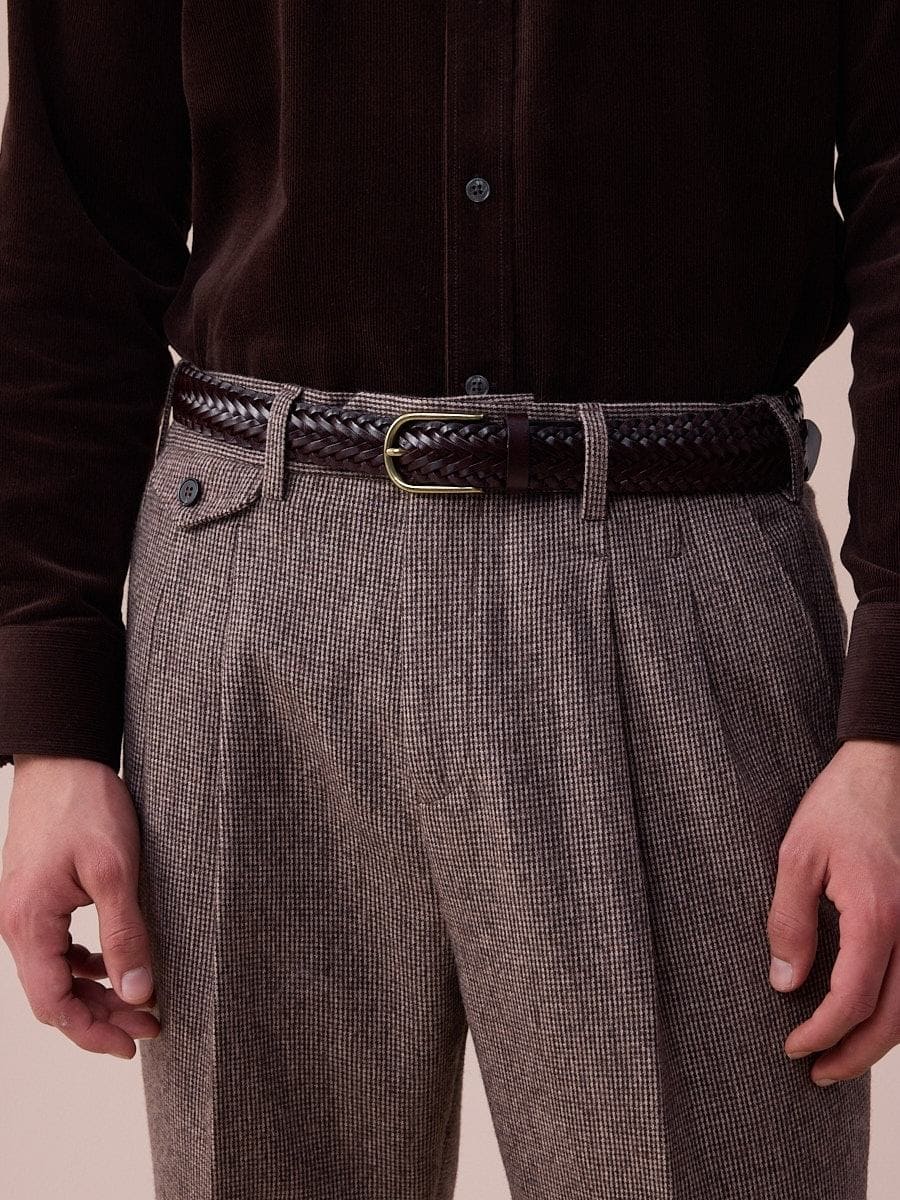 Pantalones de lana de tiro alto con trabillas Piemonte