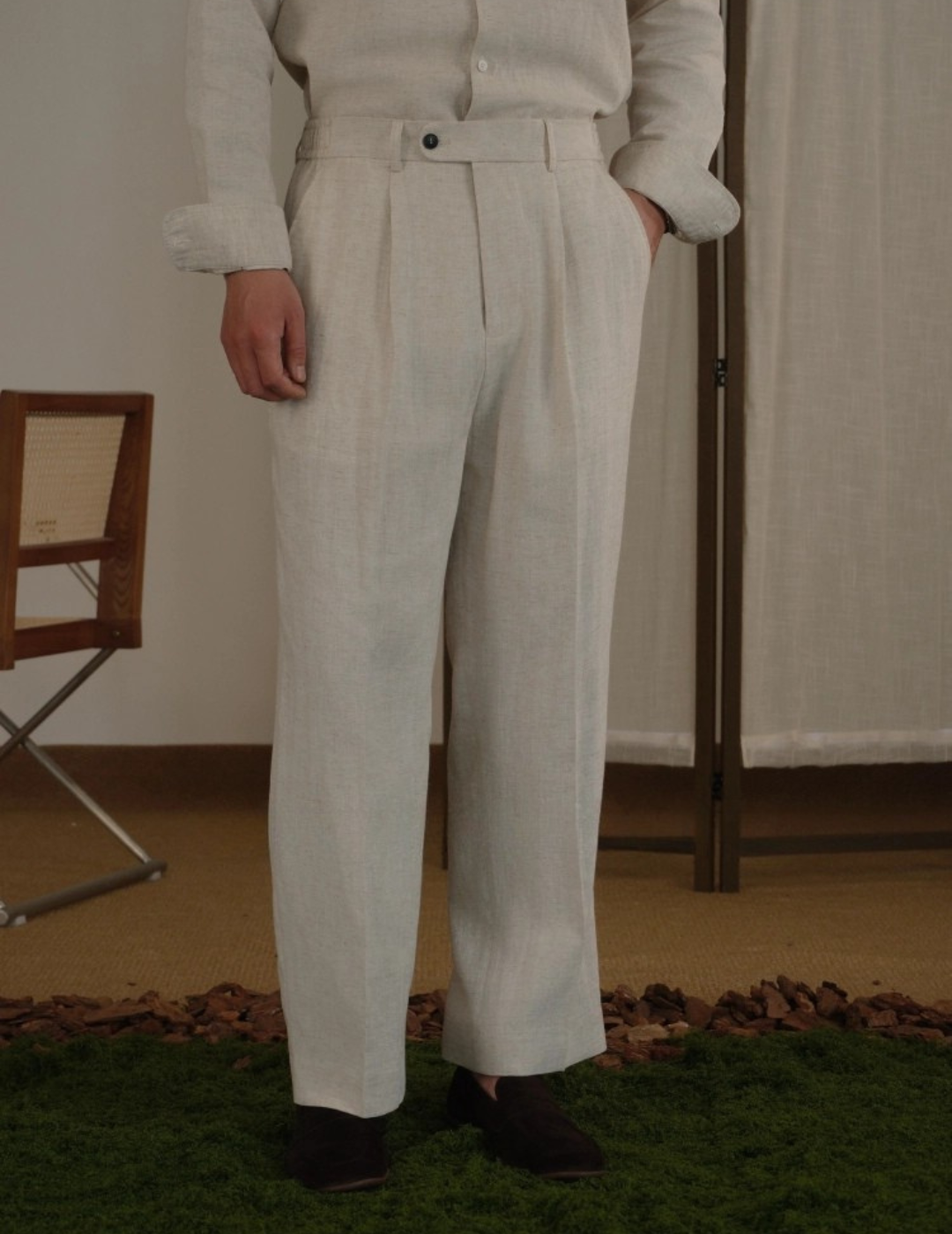Pantalon en mélange Tencel-lin