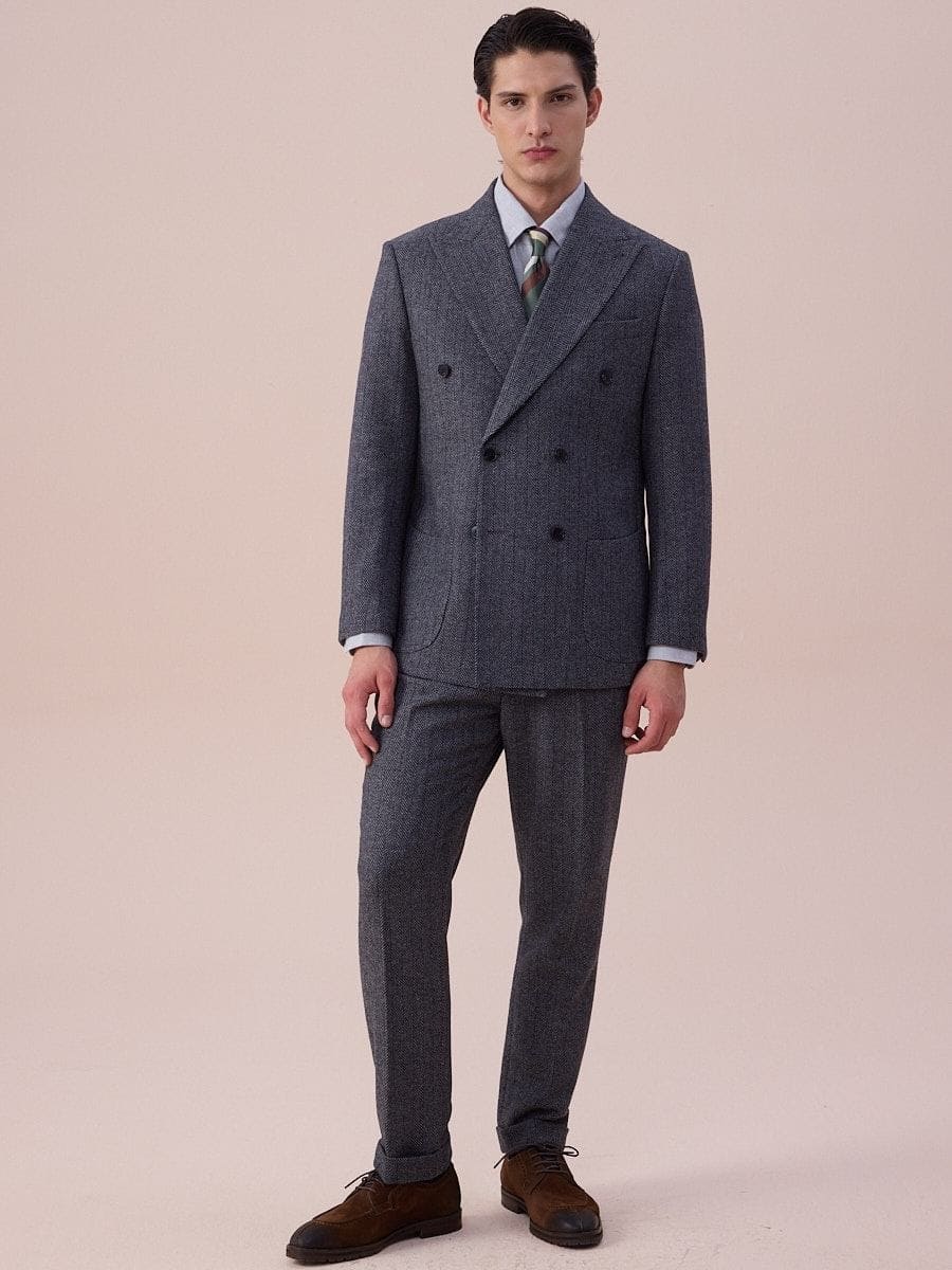 Costume en laine chevrons croisé Venise