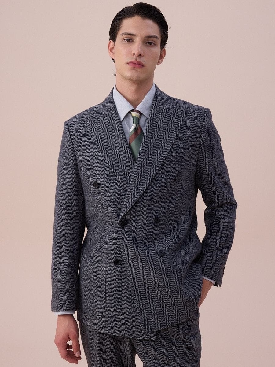 Costume en laine chevrons croisé Venise