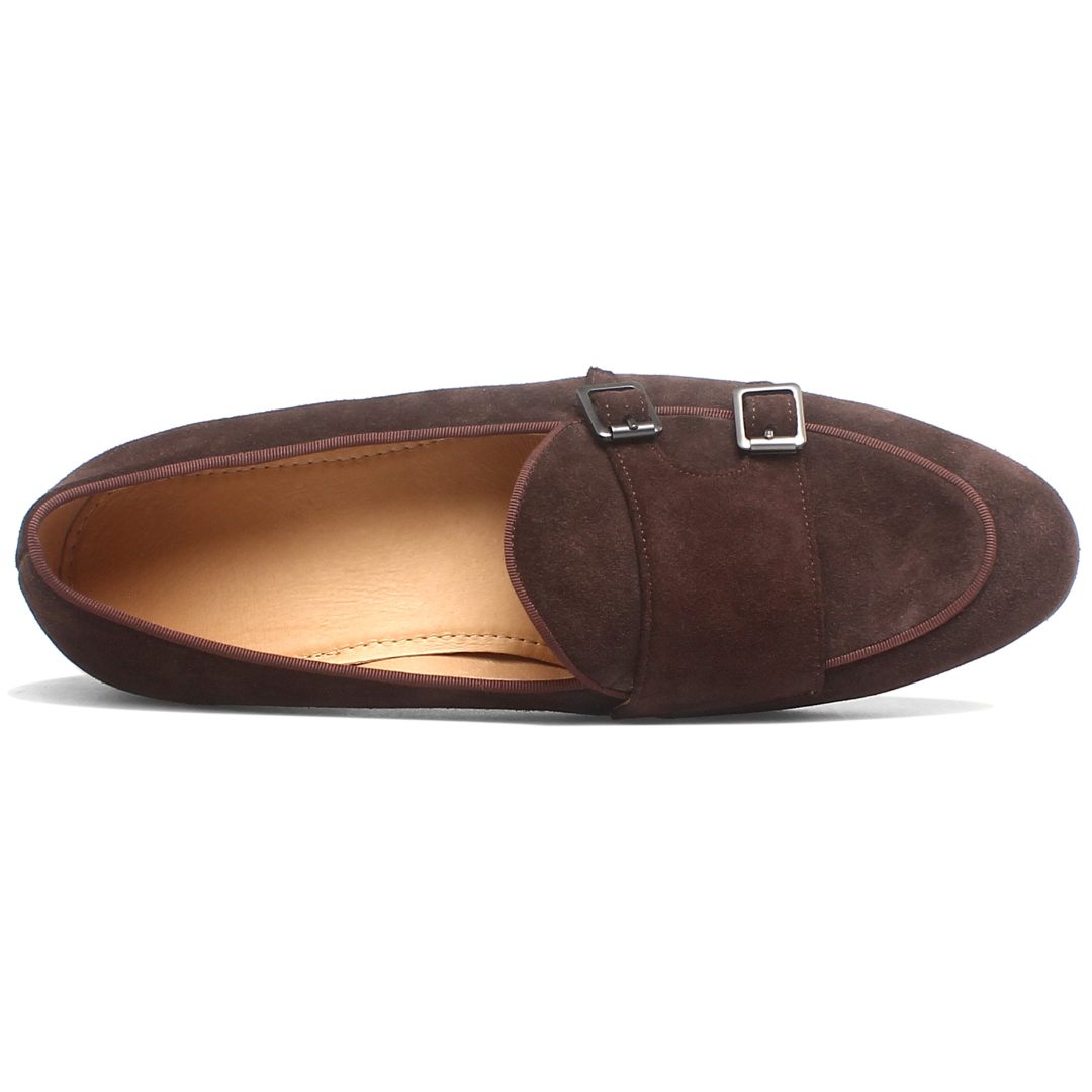 Herren Doppelmonkstraps Wildleder-Loafer