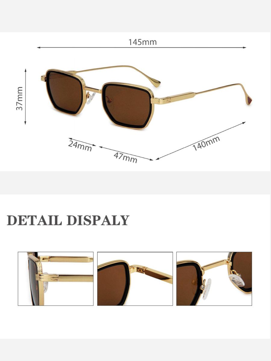 Loops Metall Rechteck-Sonnenbrille