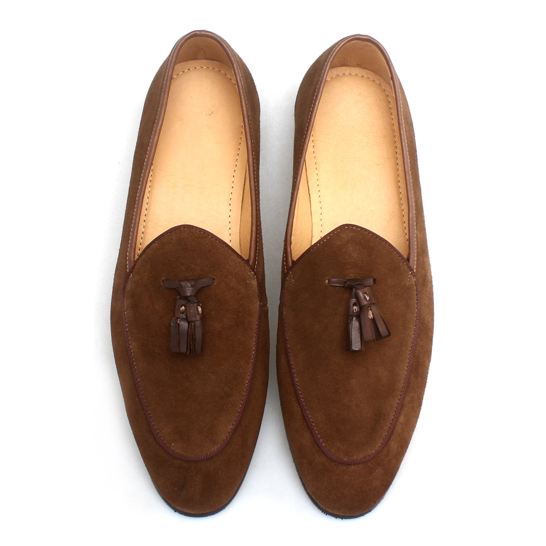 Mocassins en daim Napoli pour homme à pampilles