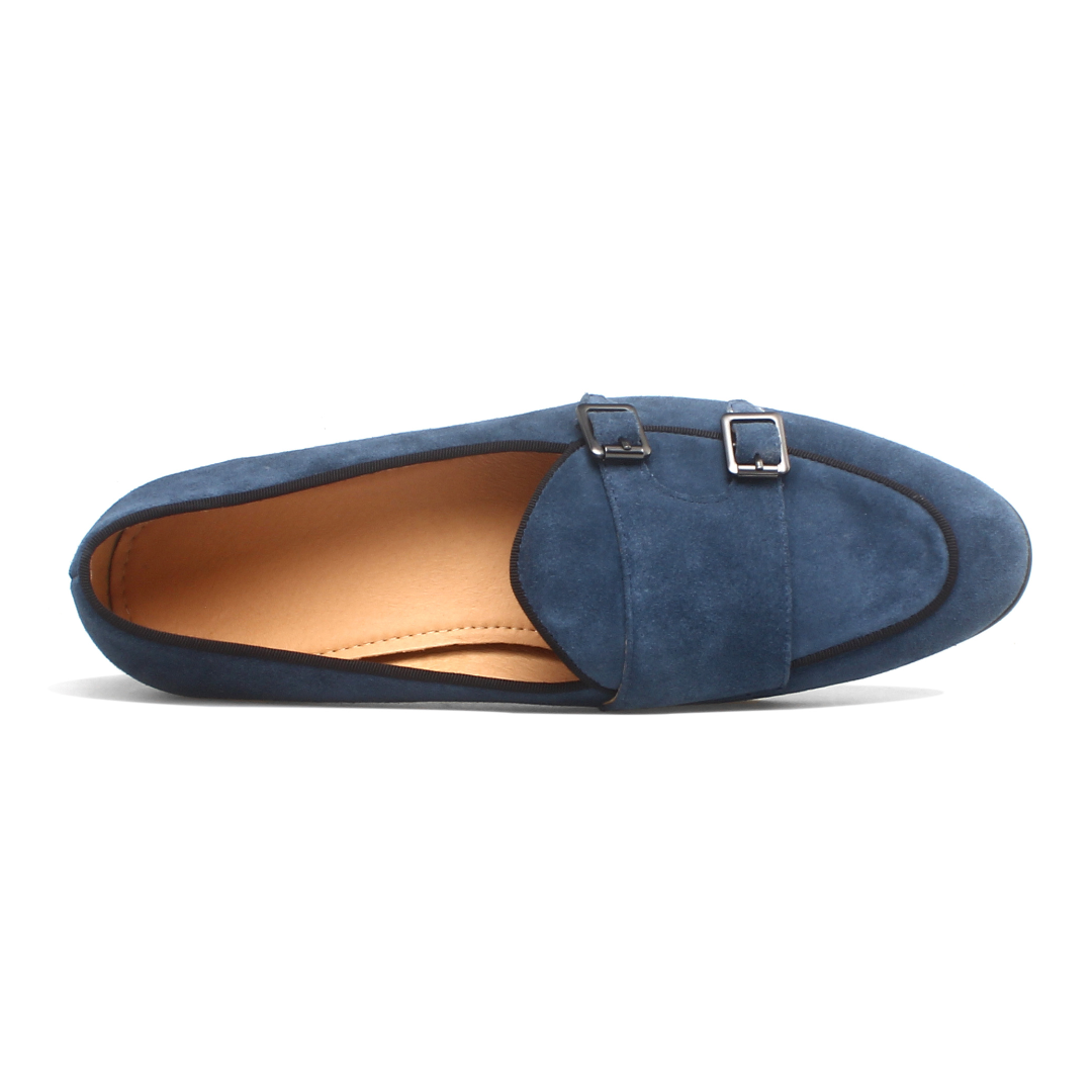 Herren Doppelmonkstraps Wildleder-Loafer