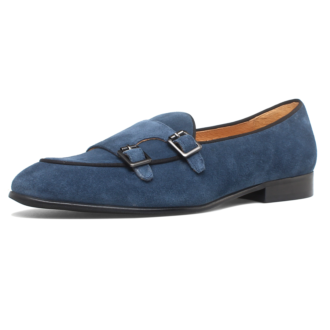 Herren Doppelmonkstraps Wildleder-Loafer