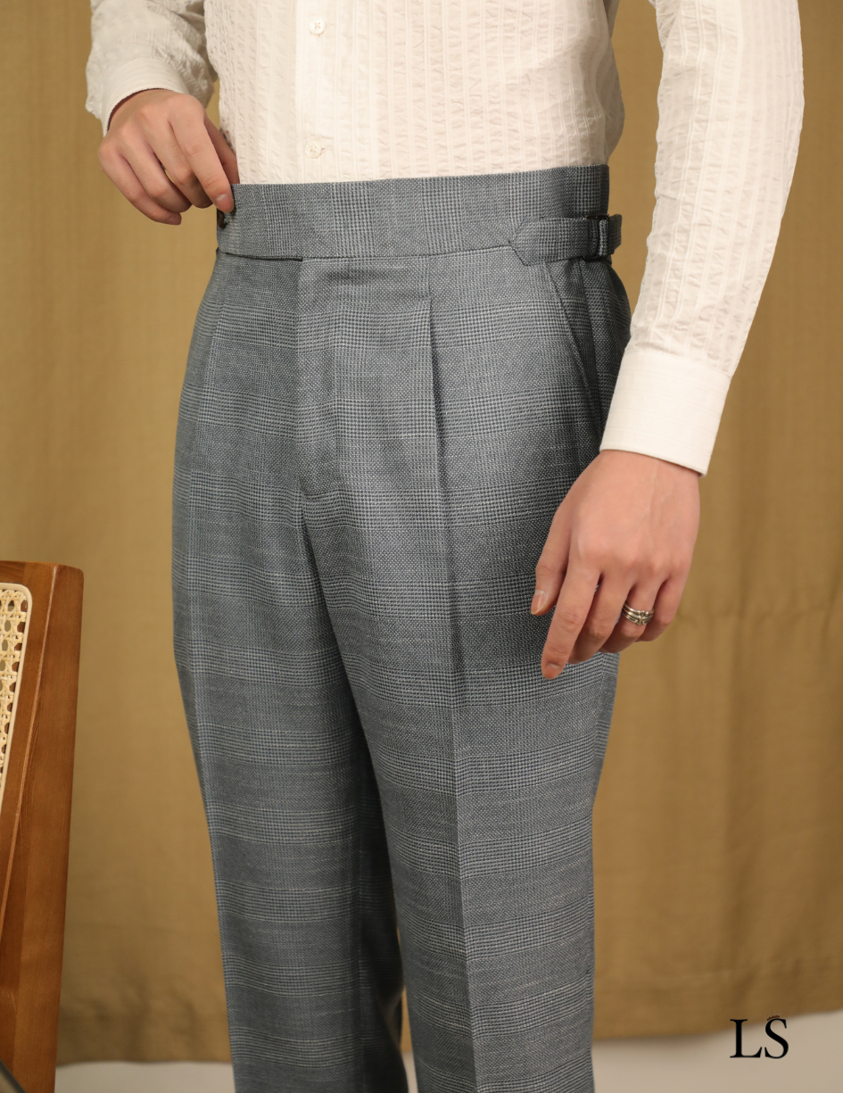 Costume deux boutons gris à carreaux Prince de Galles