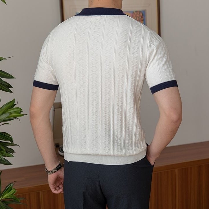 Polo en maille couleur marsala