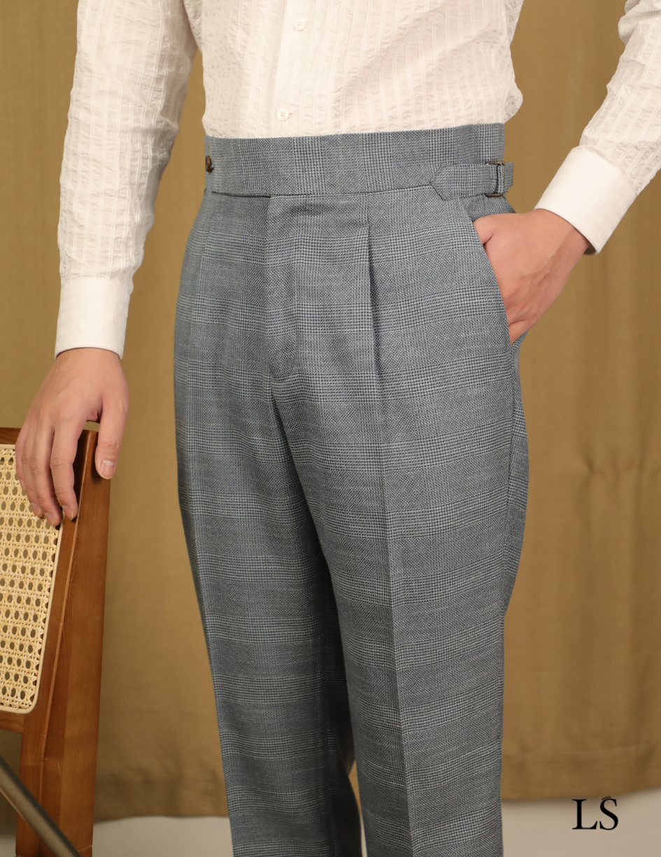 Costume deux boutons gris à carreaux Prince de Galles