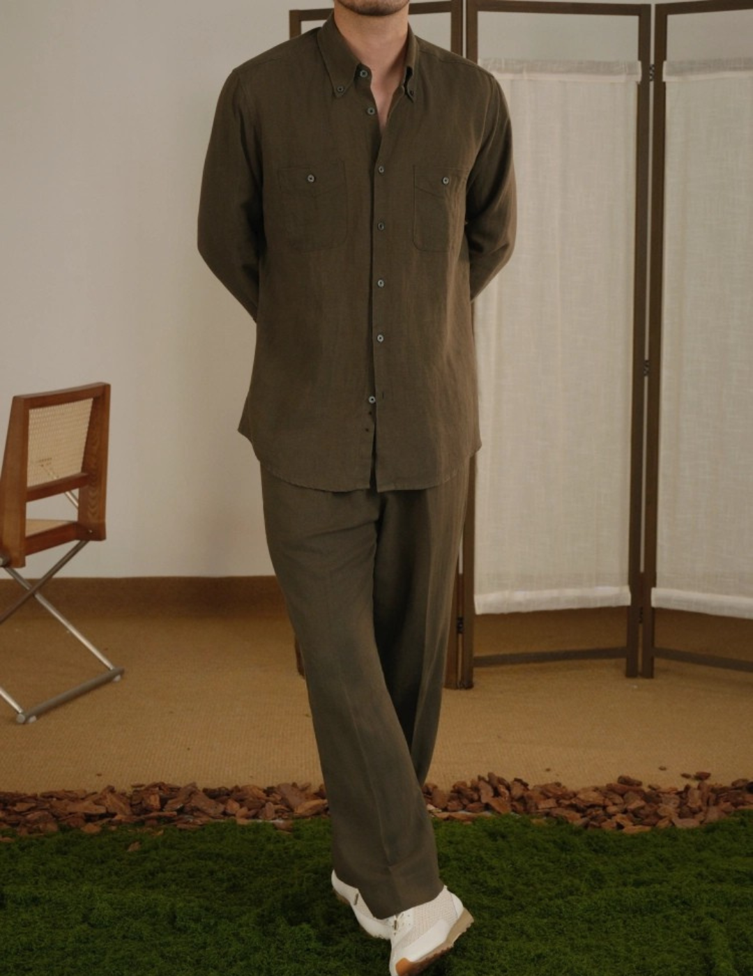 Camicia Misto Tencel e Lino
