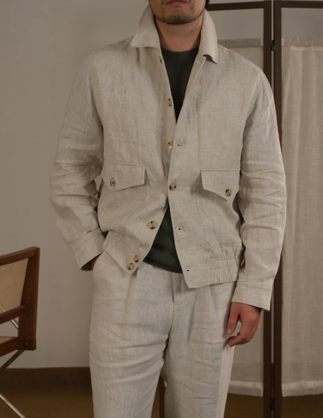Napoli Riviera Leinen-Jacke