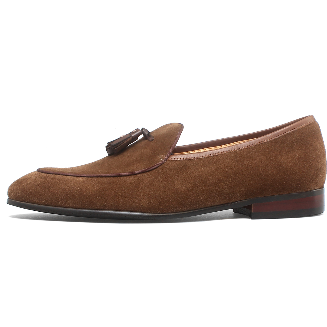 Mocassins en daim Napoli pour homme à pampilles