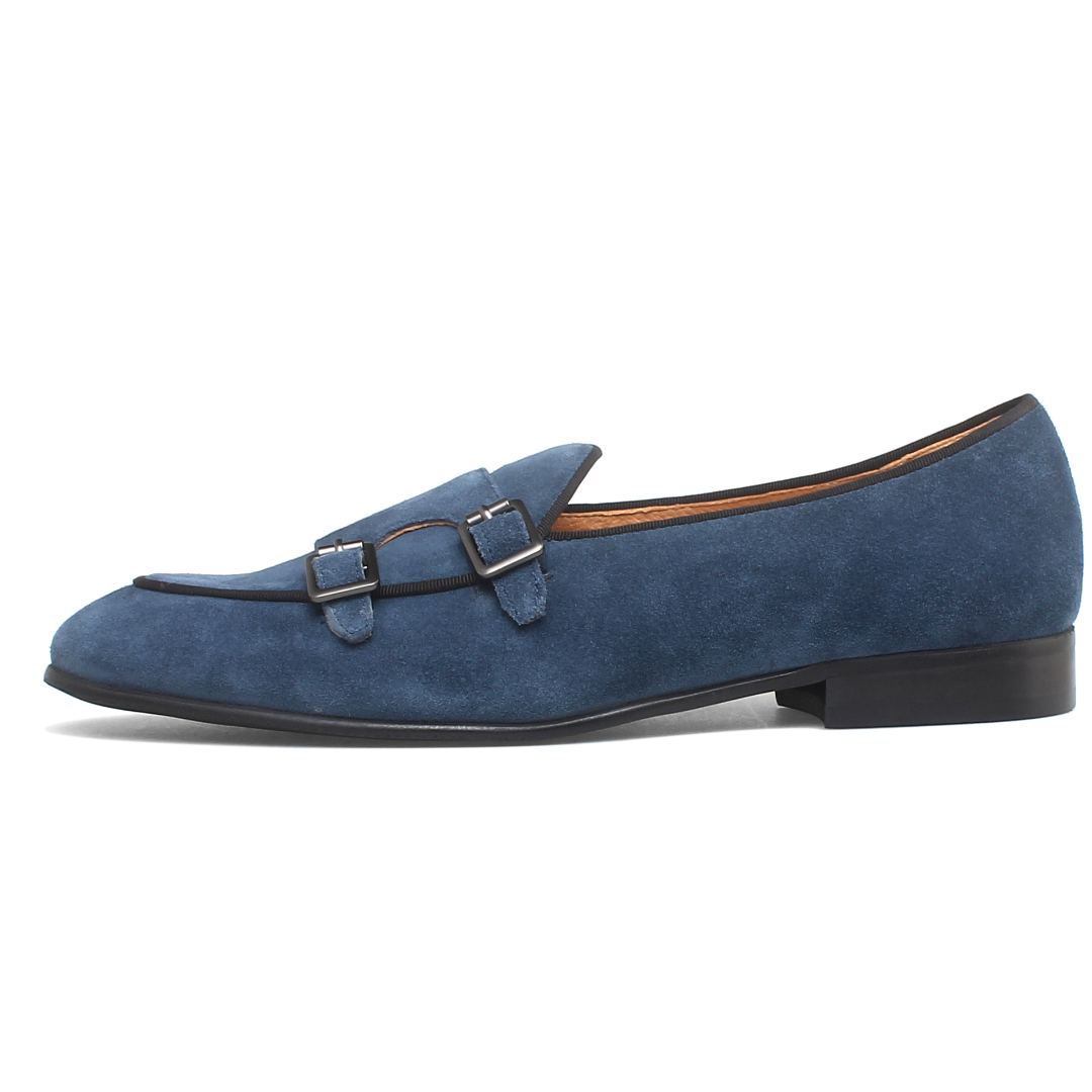 Herren Doppelmonkstraps Wildleder-Loafer