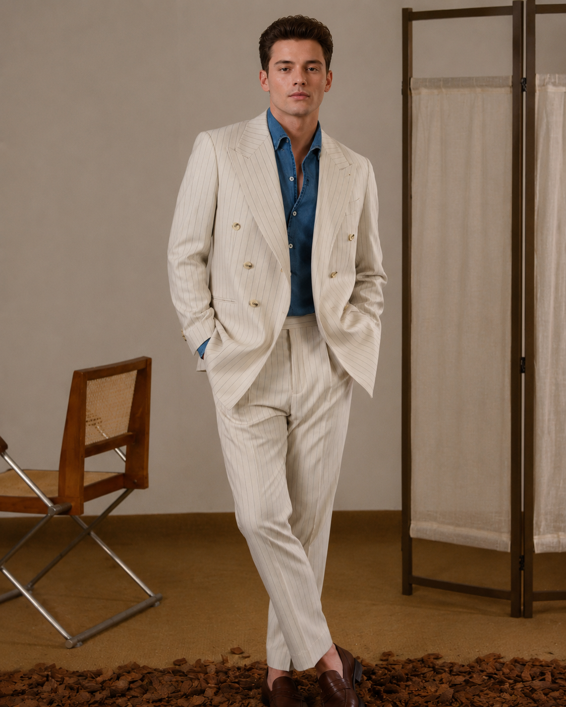 Palermo Pinstripe Double Breasted Suit