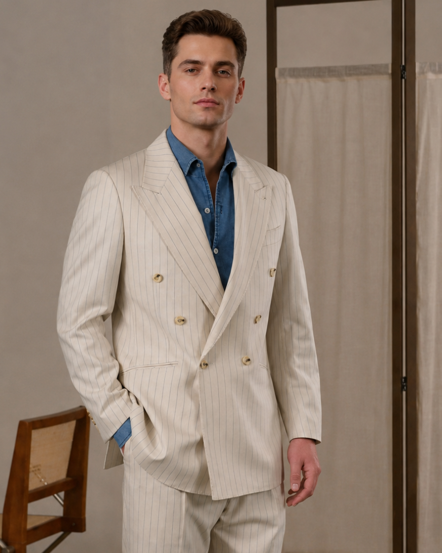 Palermo Pinstripe Double Breasted Suit
