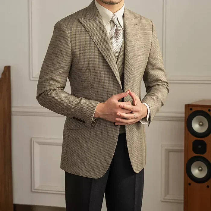Khaki-Karo Zweiknopf-Blazer