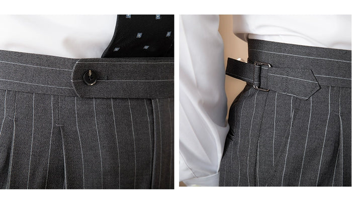 Pantalon gris à rayures tennis avec ajustement latéral