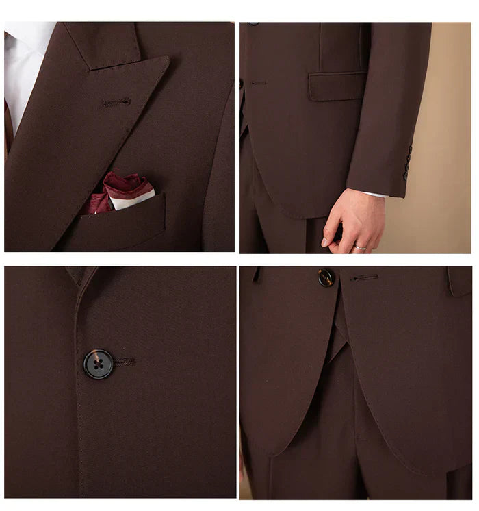 Costume deux boutons à revers pointus