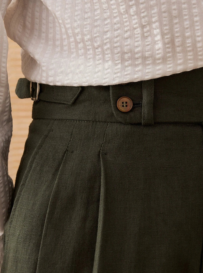 Pantalones de Lino con Trabillas LS035