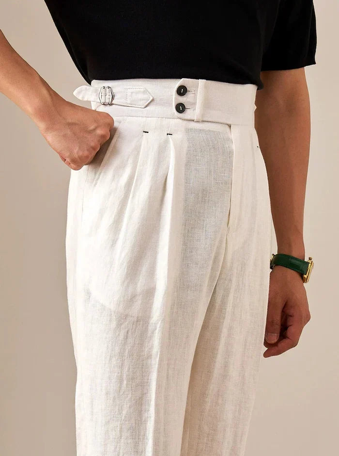 Pantalones de Lino con Trabillas LS035