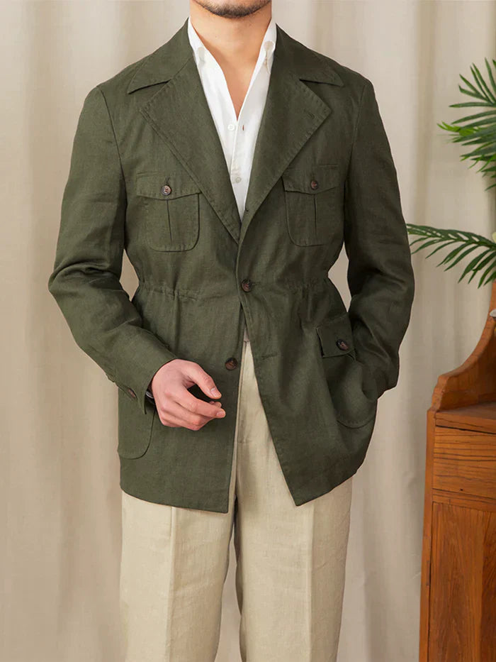 Veste saharienne en pur lin