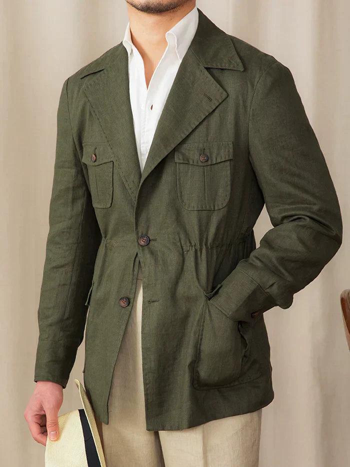 Veste saharienne en pur lin