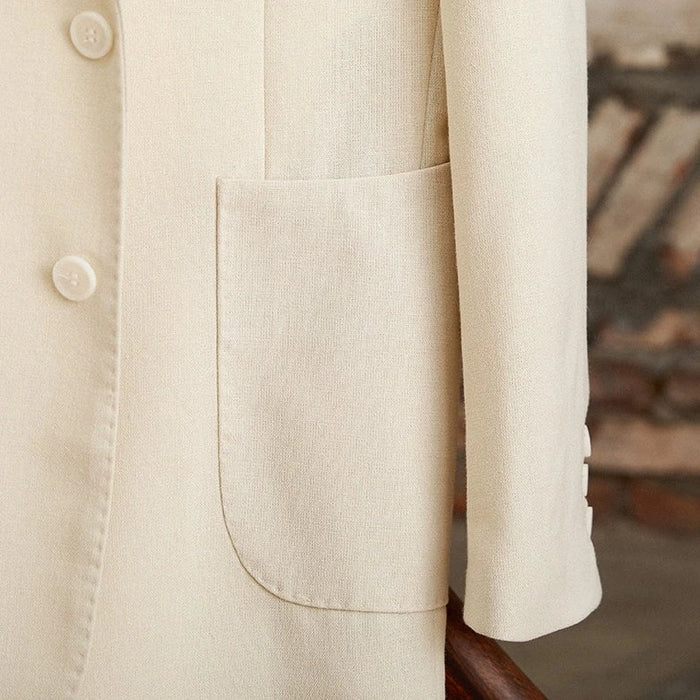 Blazer Retro con Solapa de Muesca y Dos Botones