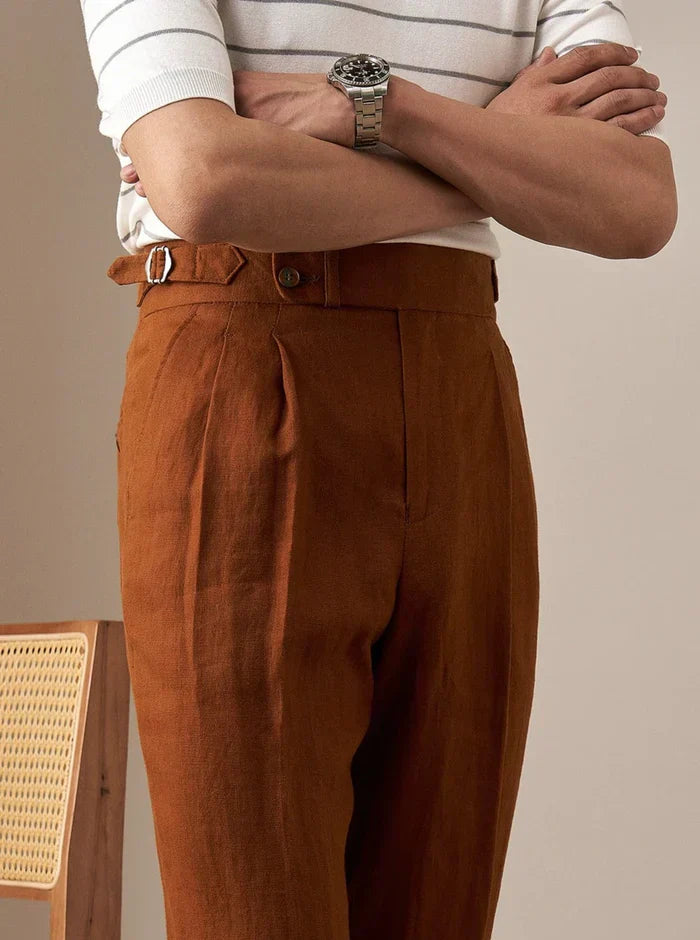 Pantalones de Lino con Trabillas LS035