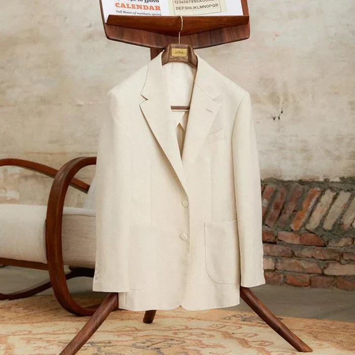 Blazer Retro con Solapa de Muesca y Dos Botones