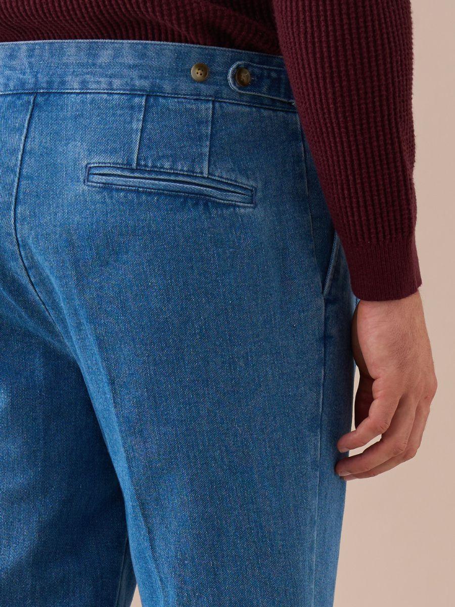 Pantalon en jean taille haute à double pli Loops Montefalco