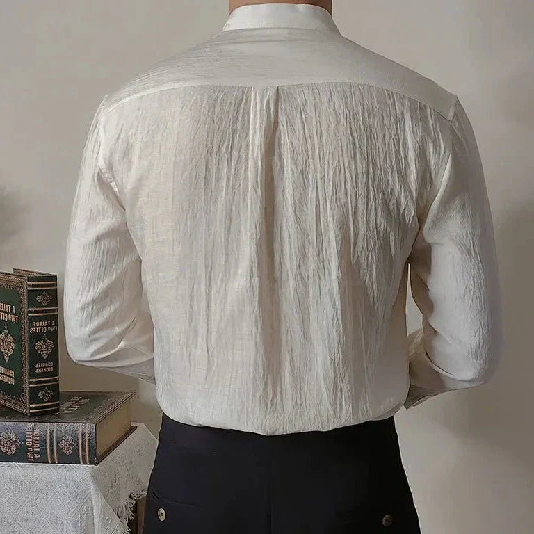 Loops LS032 Leinen Mandarin-Kragen-Hemd