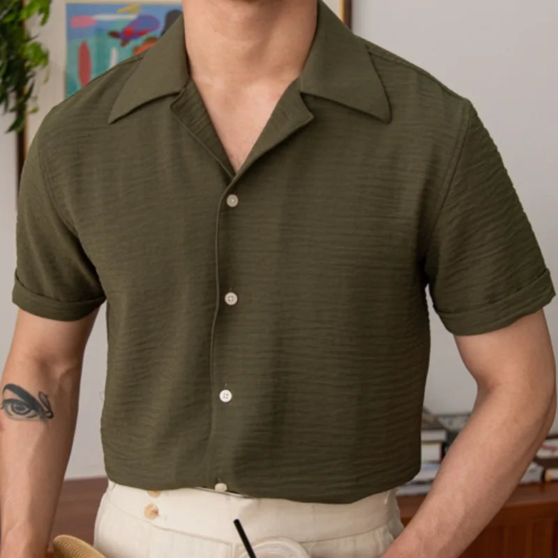 Chemise Looped LS037 à col cubain