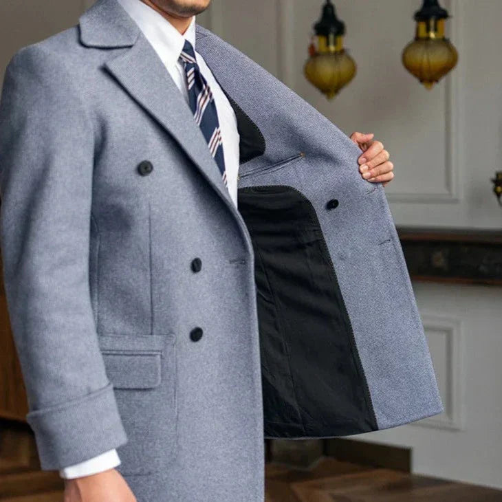 Manteau Homme Croisé Bouclé Manches Longues LS001