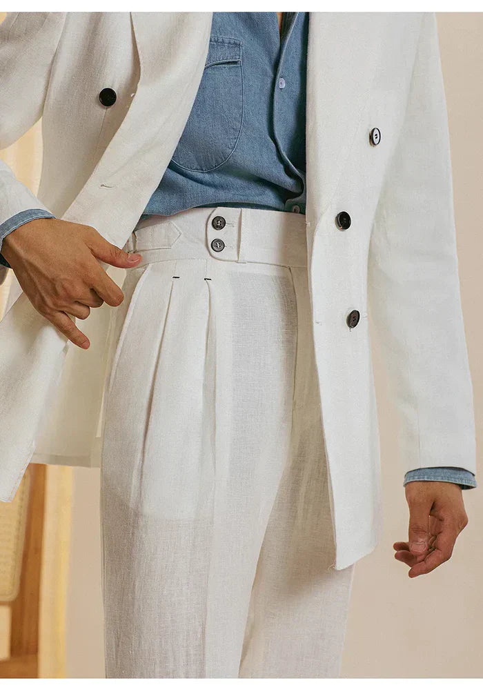 Pantalones de Lino con Trabillas LS035