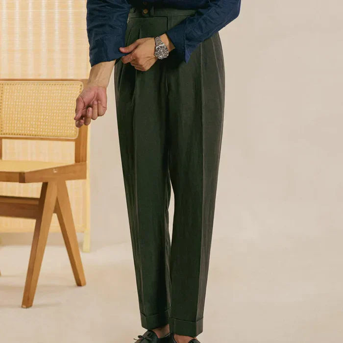 Pantalones de Lino con Trabillas LS035