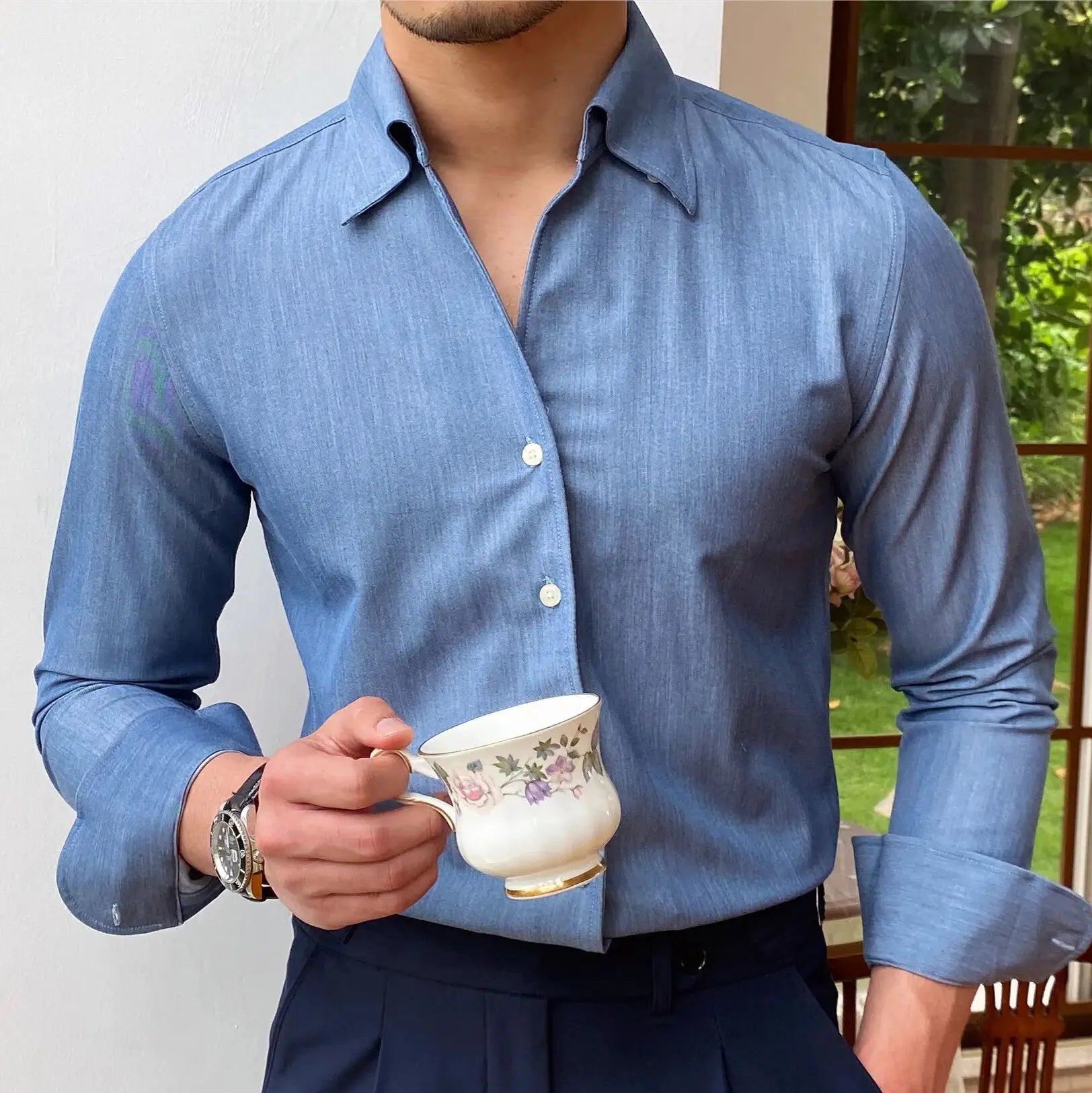 Chemise habillée homme avec boucles LS033