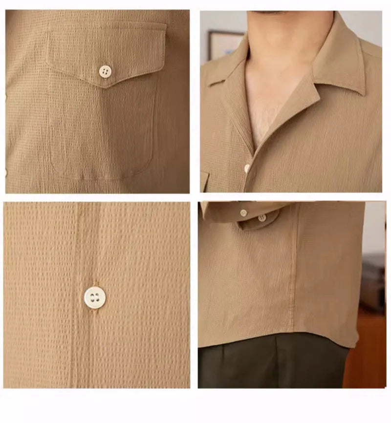 Chemise col cubain italienne LS049